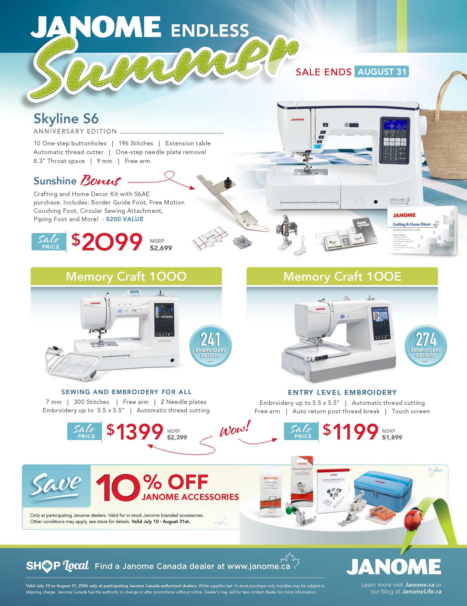 Janome Summer Sale Flyer