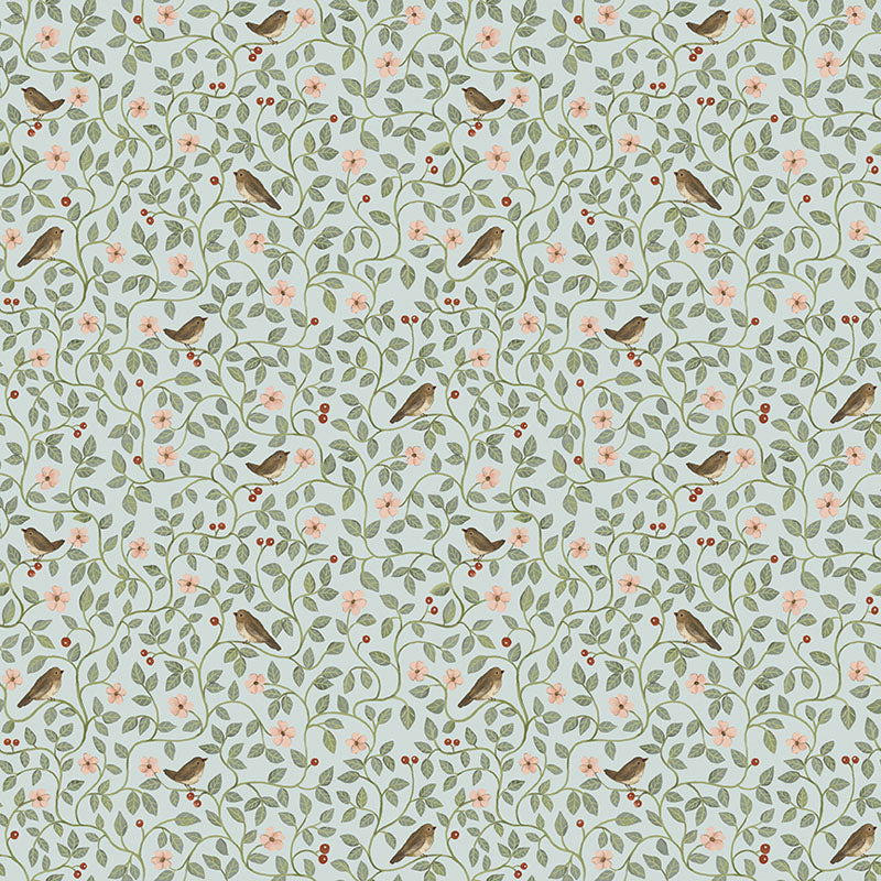 Heirloom Garden by Fox & Fable - Light Blue Birds