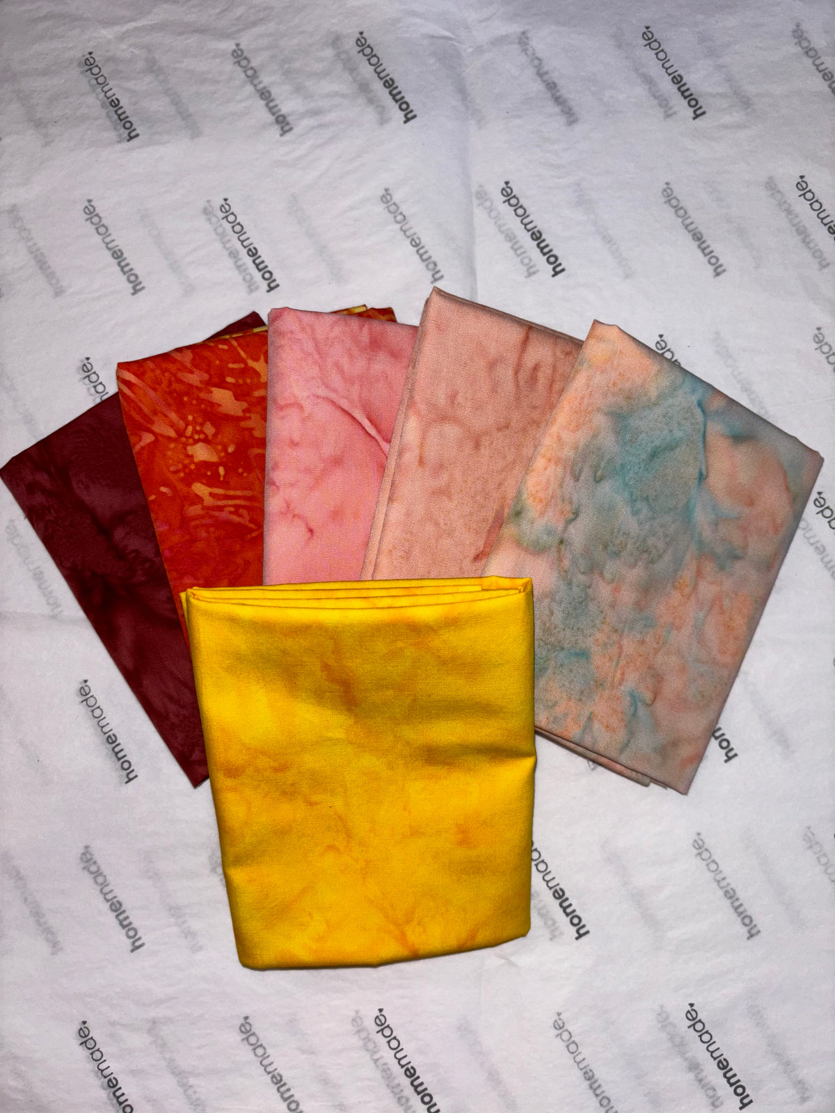 Batiks - 6 Fat Quarters (Yellow/Orange/Pink Bundle)