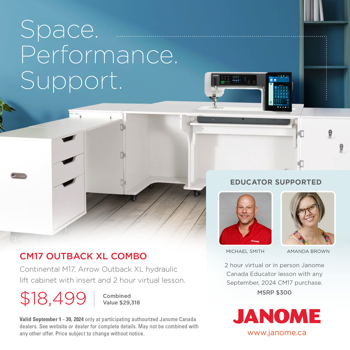 Janome Continental M17 Outback XL Combo