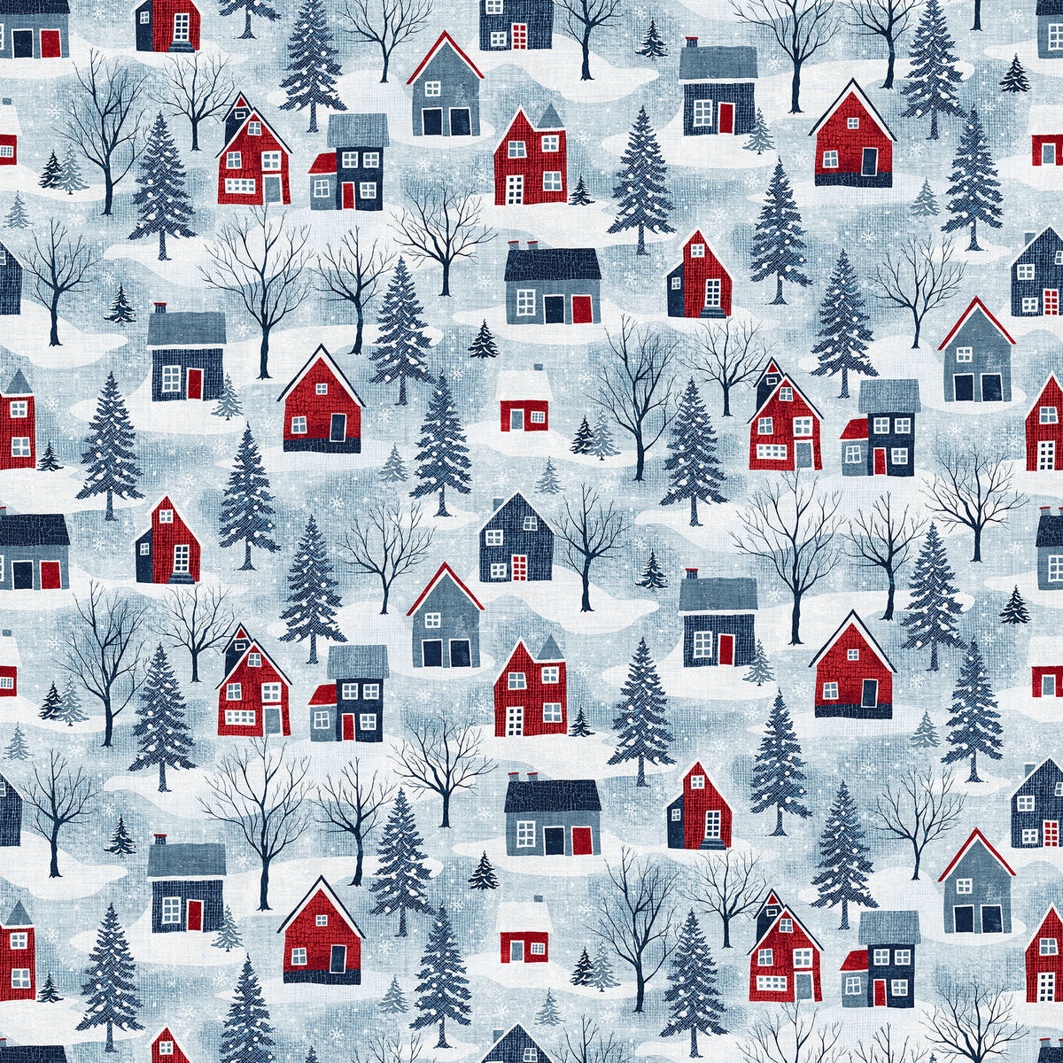 Village Folk - Light Blue Large Houses