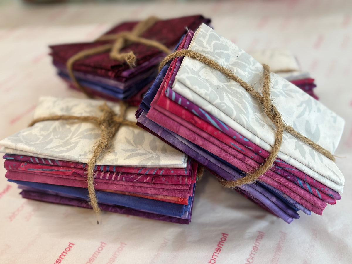 Batiks - 8 Fat Quarter Bundle (Purples and Pinks)