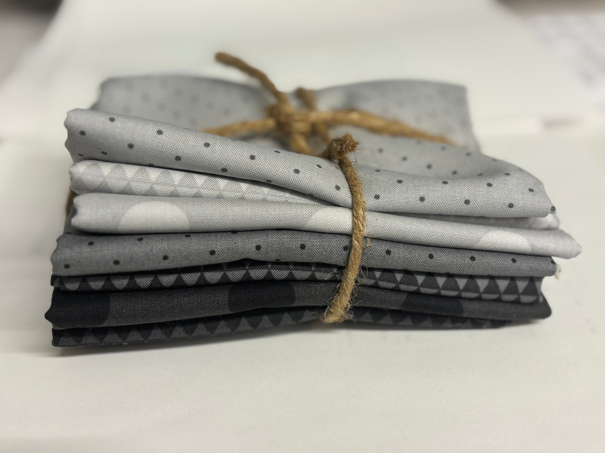 Tula Pink Graywork ~ 7 Fat Quarter Bundle (Gray and Black Small Prints)