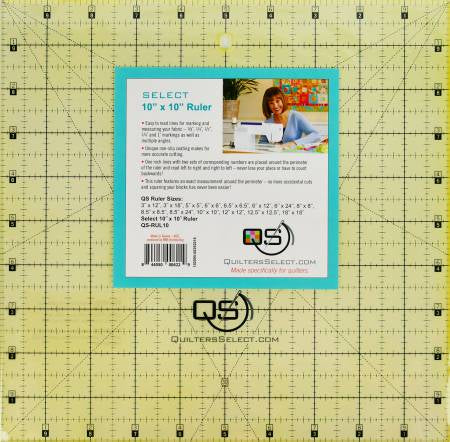 Quilters Select Non-Slip Ruler 10in x 10in