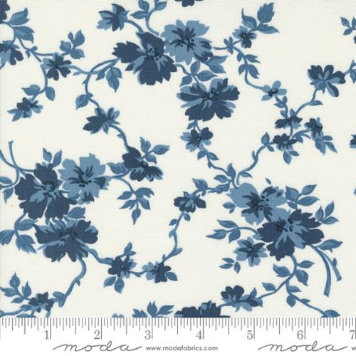 Shoreline - Cream/Navy Flowers