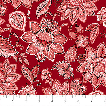 Bordeaux - Antiques Roadshow ~  Large Red Flowers