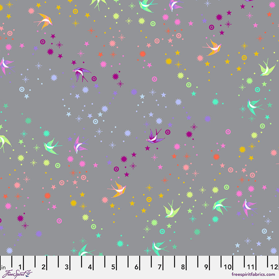 Tula Pink True Colors Graywork - Fairy Dust ~ Shadow