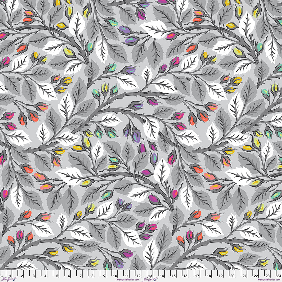 108&quot; Wide ~ Tula Pink Graywork - Best Buds ~ Fog