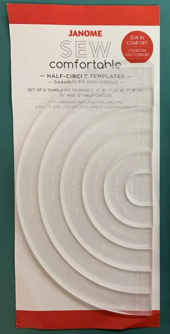 Janome Sew Comfortable Half Circle Templates -set of 6