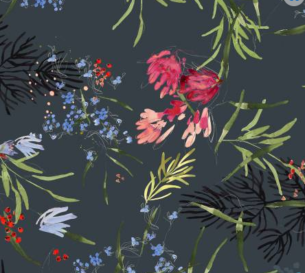 108&quot; Wide Back - Slate Meadow Floral ( 1Yard Cuts )