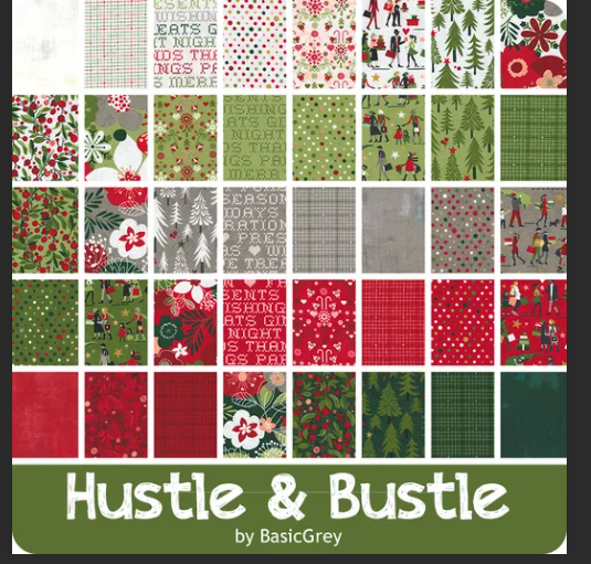Hustle &amp; Bustle By Moda - 12 Christmas Fat Quarter Bundle