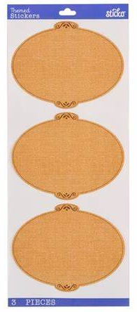 Sticko - Large Burlap Oval Stickers