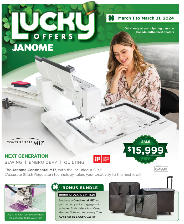 Janome Continental M17 Professional - with FREE LUGGAGE
