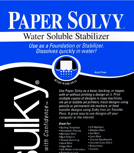 Paper Solvy - Water Soluble Stabilizer