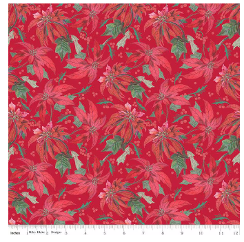 Riley Blake Designs ~ Merry Little Christmas - Flowers Main Red