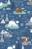 Riley Blake Designs ~ Northern Lights Flannel - Snowy Animals - Dark