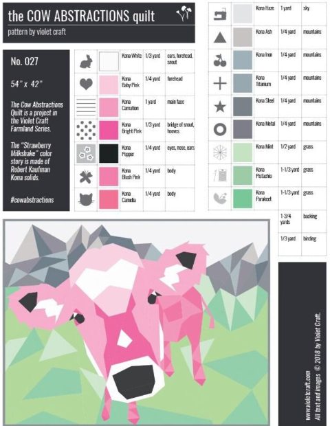 The Cow Abstractions Quilt Pattern - by Violet Craft Foundation Paper Piecing