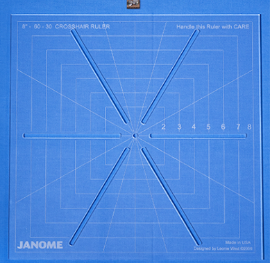 Janome Sew Comfortable 6 Point Crosshair Quilting Ruler