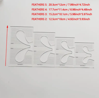 Feather Template Ruler Set - 4pcs