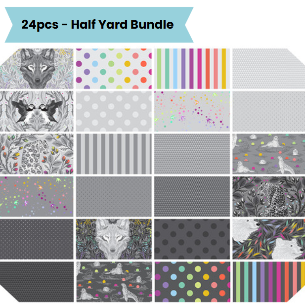 Tula Pink Graywork ~ 24 Half Yard Bundle