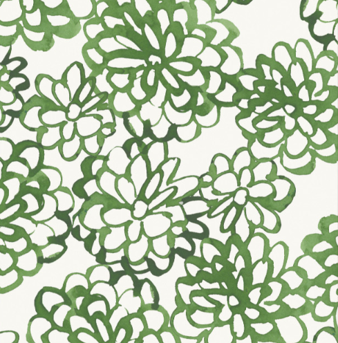 Peace &amp; Wildflowers Fabrics - Green Floral Ripple #3