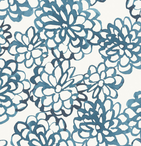 Peace &amp; Wildflowers Fabrics - Blue Floral Ripple #2