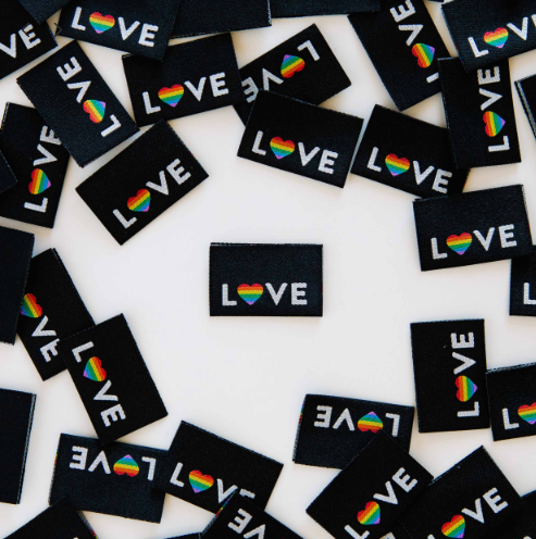 Sarah Hearts - Premium Woven Labels - Love Pride Heart