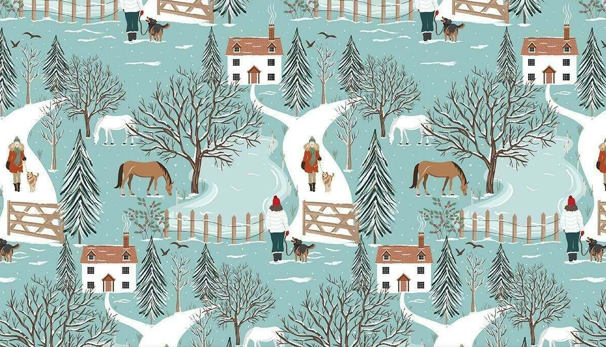 Christmas in the Country  - Countryside Walk in Blue