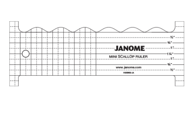 Janome Sew Comfortable  - 8" x 3" Mini Scallop Ruler