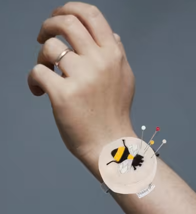 Wrist Pincushion - Bee Design