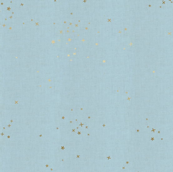 Cotton + Steel Basics - Freckles in Blue with Metallic 3111-019