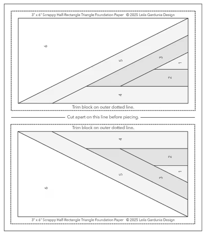 Scrappy Half-Rectangle Triangle Foundation Paper