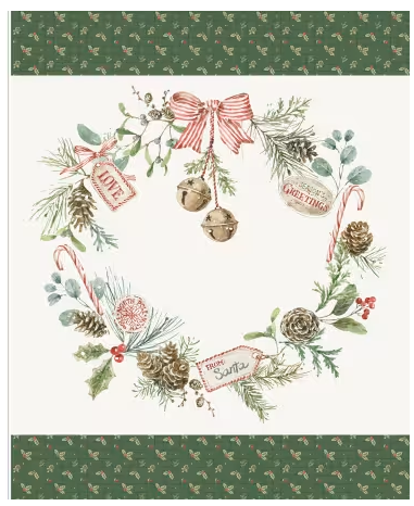 Holiday Spirit - Season's Greetings Wreath Panel