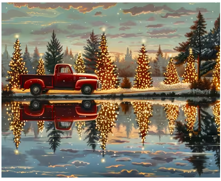 Crystal Lake Holiday Panel 36" x 42"