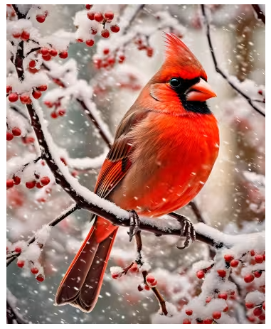 Cold Cardinal Panel 36" x 42"