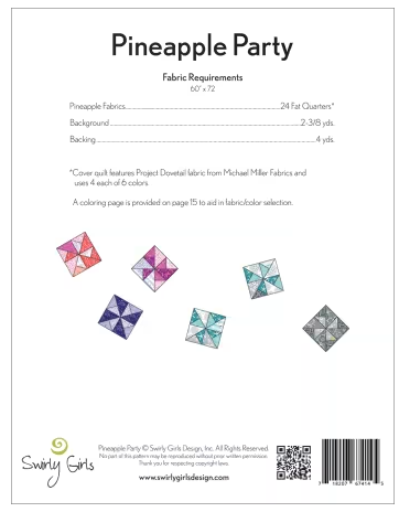 Pineapple Party Pattern 60" x 72"