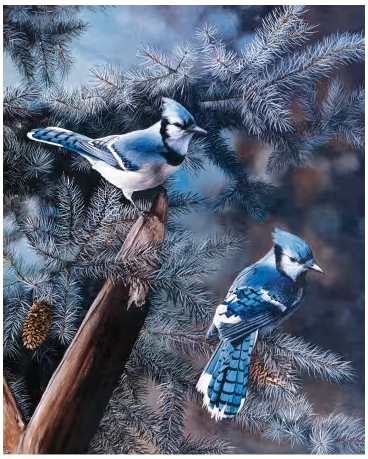 A Touch of Blue Bird Panel 36" x 42"