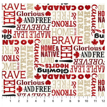 Northcott Canadian Classics 3 - Red with Words 28779-11