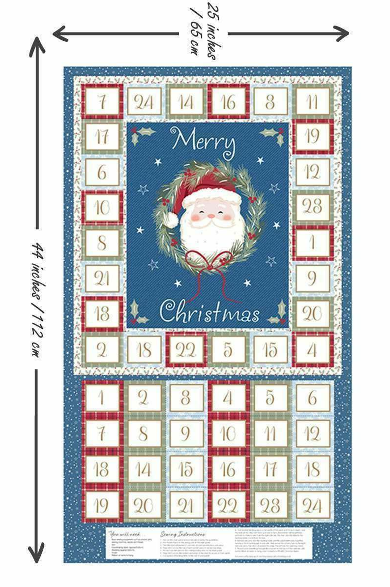 Craft Cotton Co - Holly Jolly Patch - Advent Calendar Panel (3785-09)
