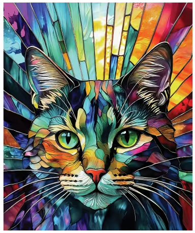 Kaleidoscope Cat Panel - From Camelot Fabrics