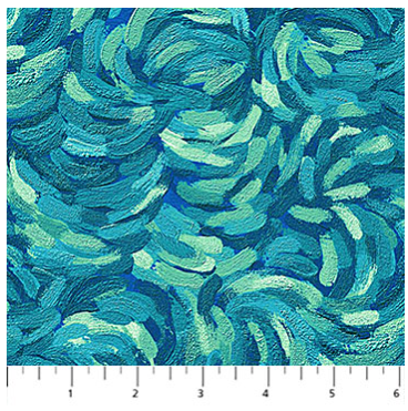 Starry Night - Brushstrokes in Teal