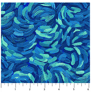Starry Night - Brushstrokes in Dk Teal