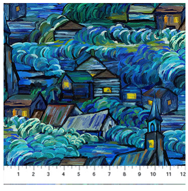 Starry Night - Scenic in Dk Blue