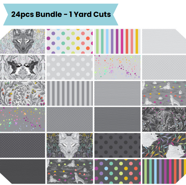Tula Pink Graywork ~ 24 Yard Bundle