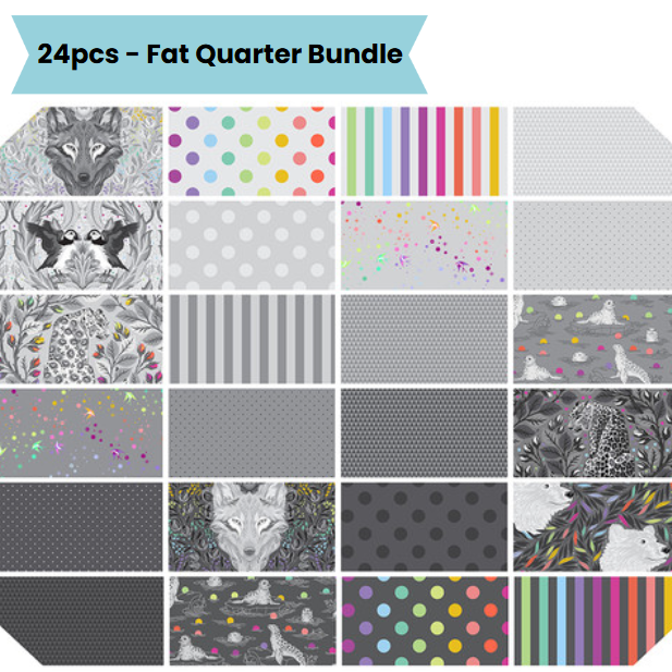 Tula Pink Graywork ~ 24 Fat Quarter Bundle