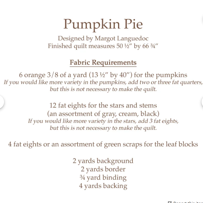 Pumpkin Pie - Pattern