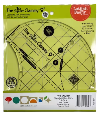 The Ten Square Clammy Template Ruler 9in