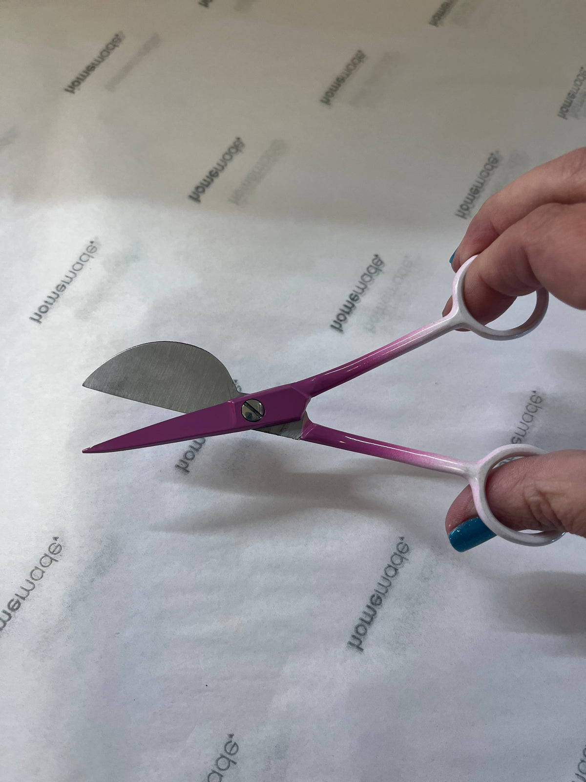 Duckbill  Scissors - with Homemade symbol in Pink