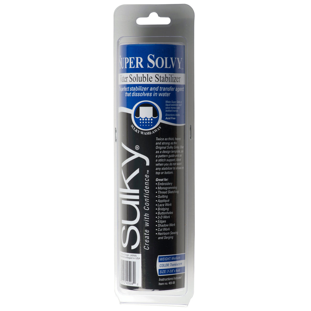 Sulky Water Soluble Stabilizer - Super Solvy - 9 yards