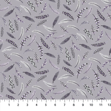 Birdwatch by Boccaccini Meadows for Figo Fabrics - Feathers on Lilac - 90440-80